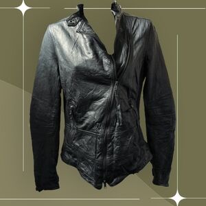 ✨ Women's Spy Luxe Denham Leather Moto Jacket Size S